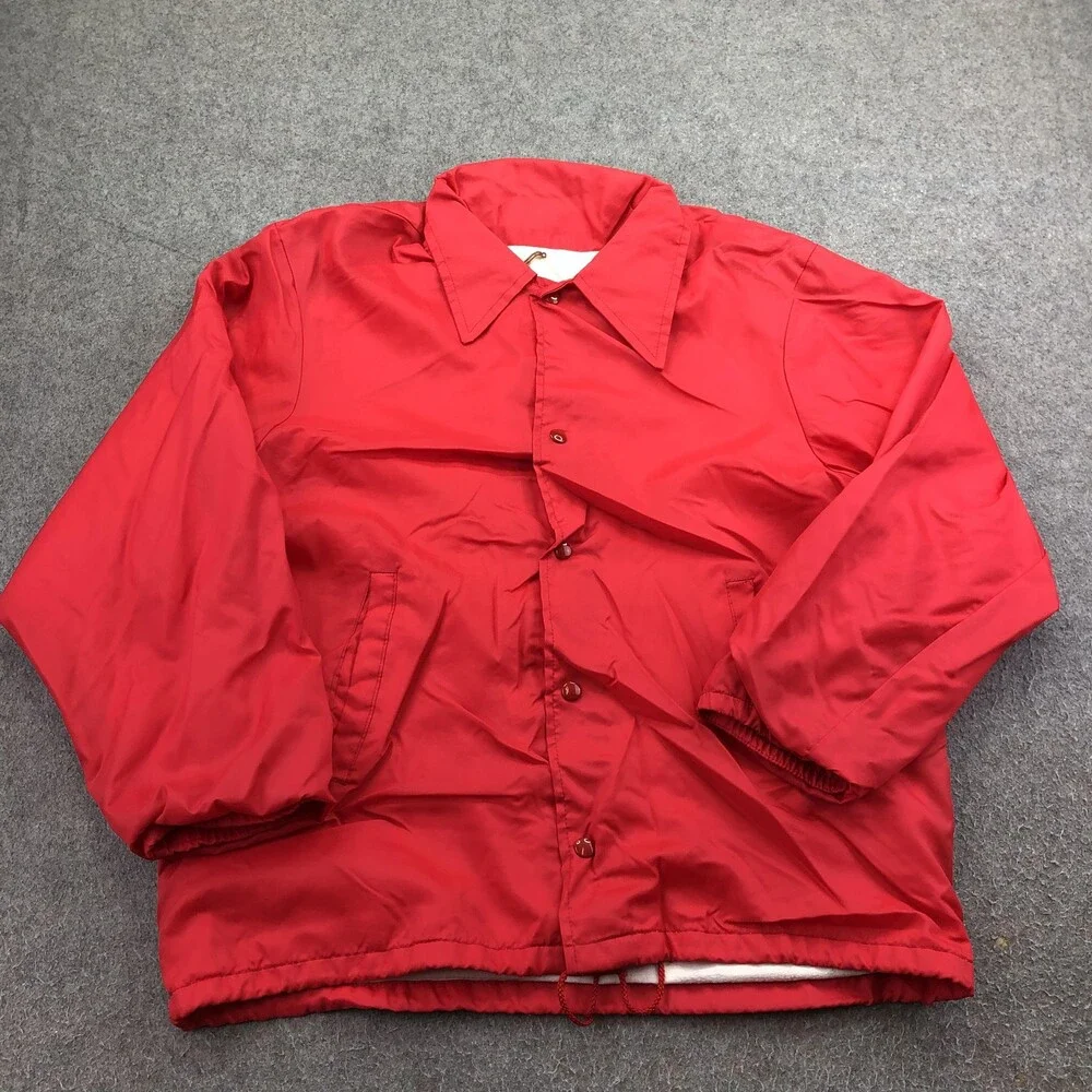 Vintage Admiral Sportswear Jacket Mens Large Red Nylon Snap Windbreaker USA